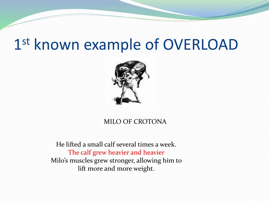 1 st known example of overload