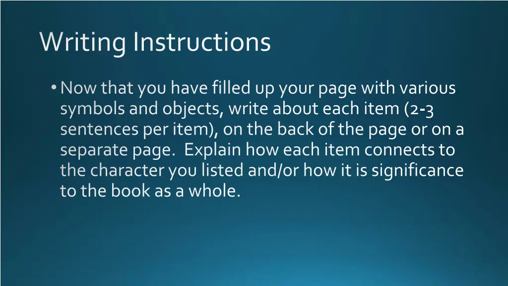 writing instructions