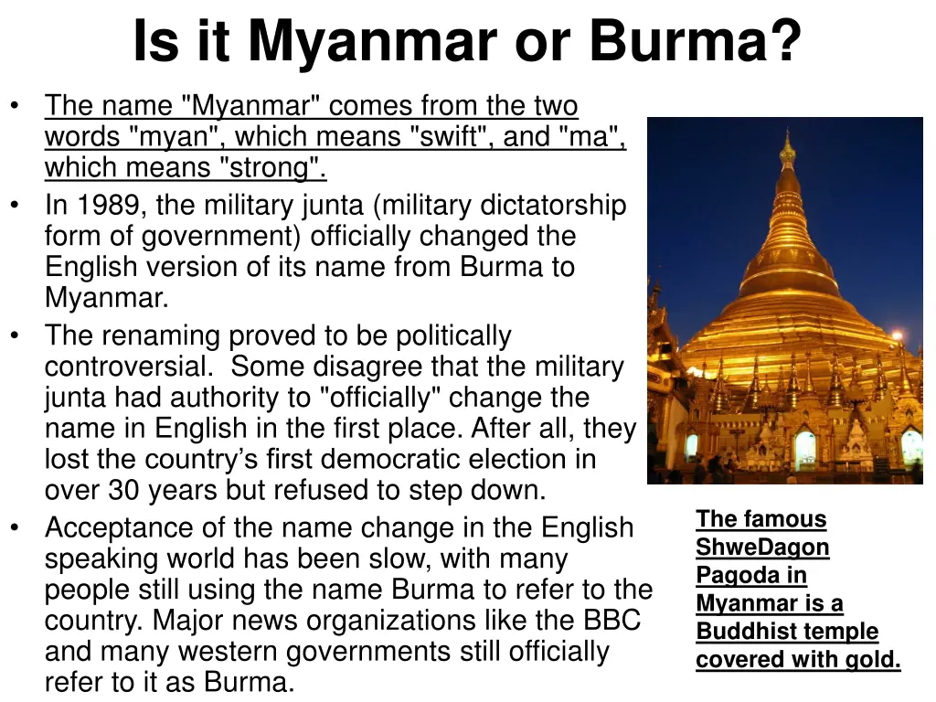 is it myanmar or burma the name myanmar comes