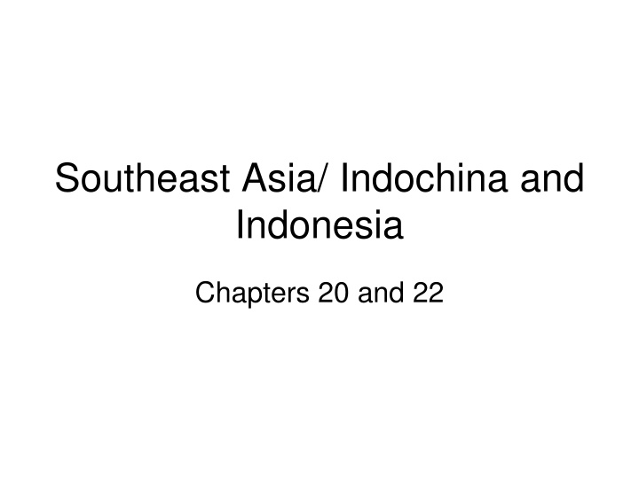 southeast asia indochina and indonesia