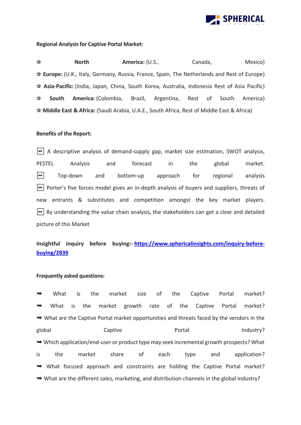 regional analysis for captive portal market