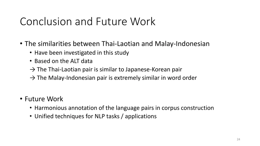 conclusion and future work