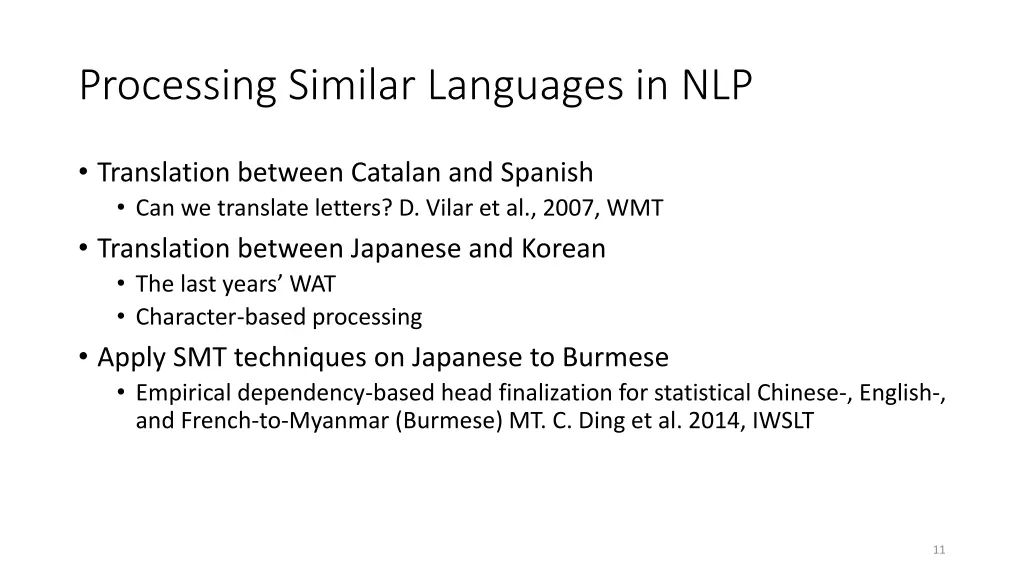 processing similar languages in nlp