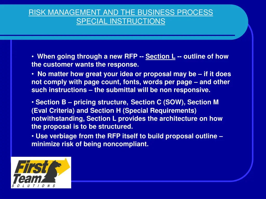 risk management and the business process special