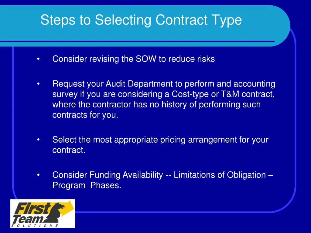 steps to selecting contract type 2