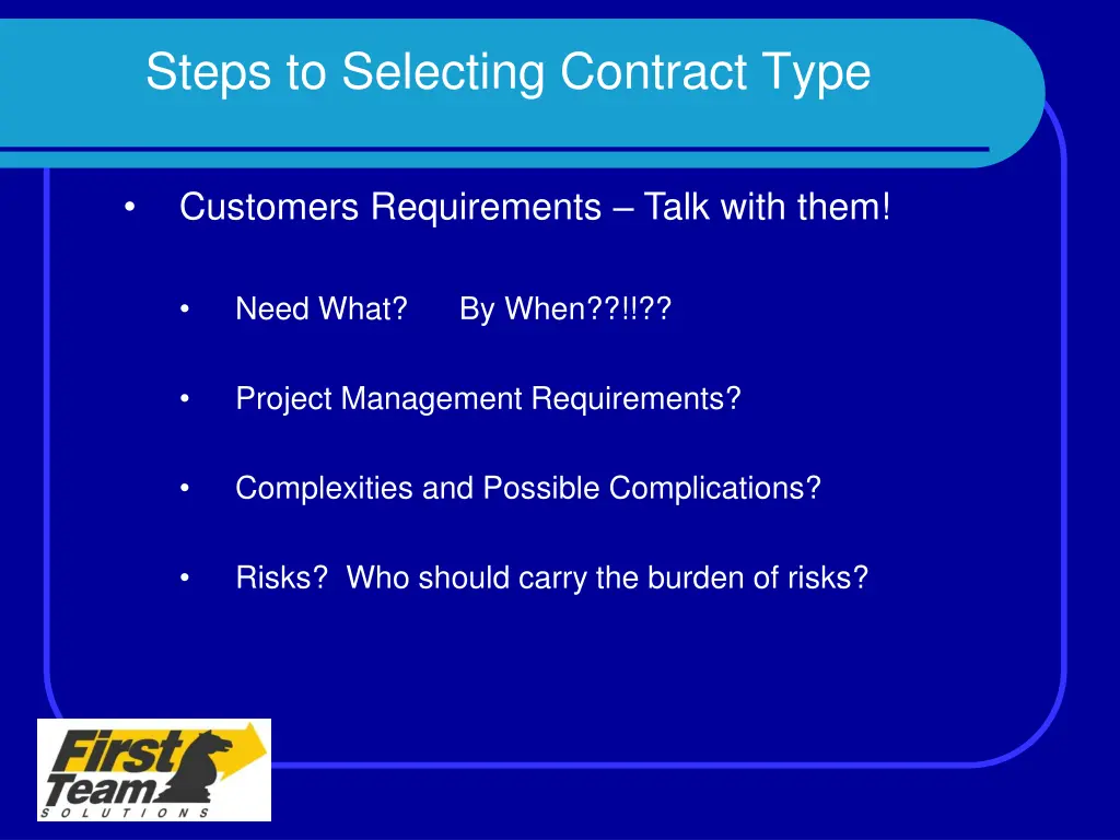 steps to selecting contract type