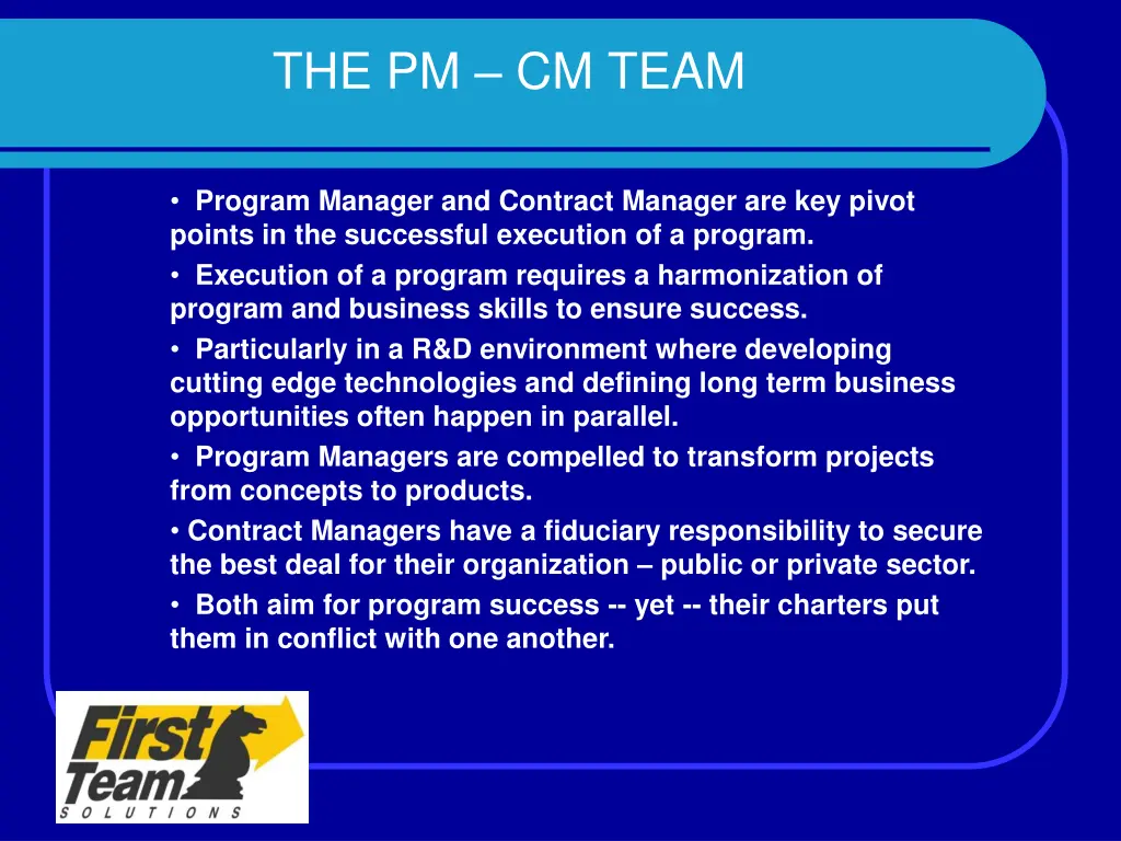 the pm cm team