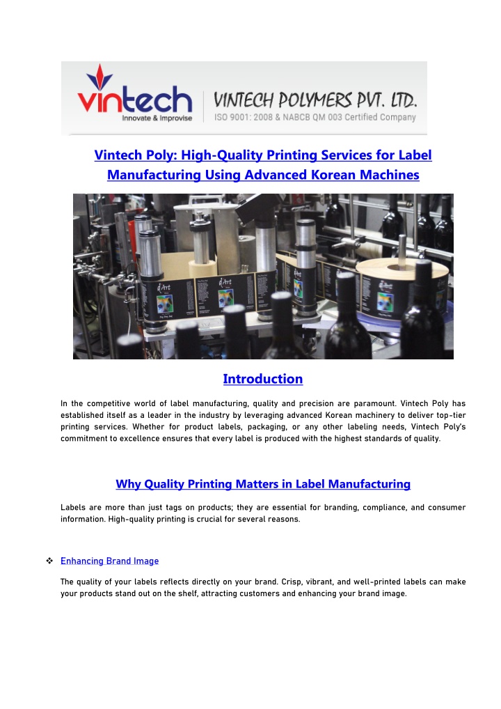 vintech poly high quality printing services