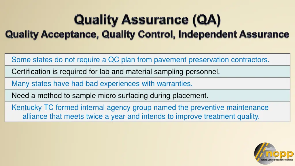 some states do not require a qc plan from