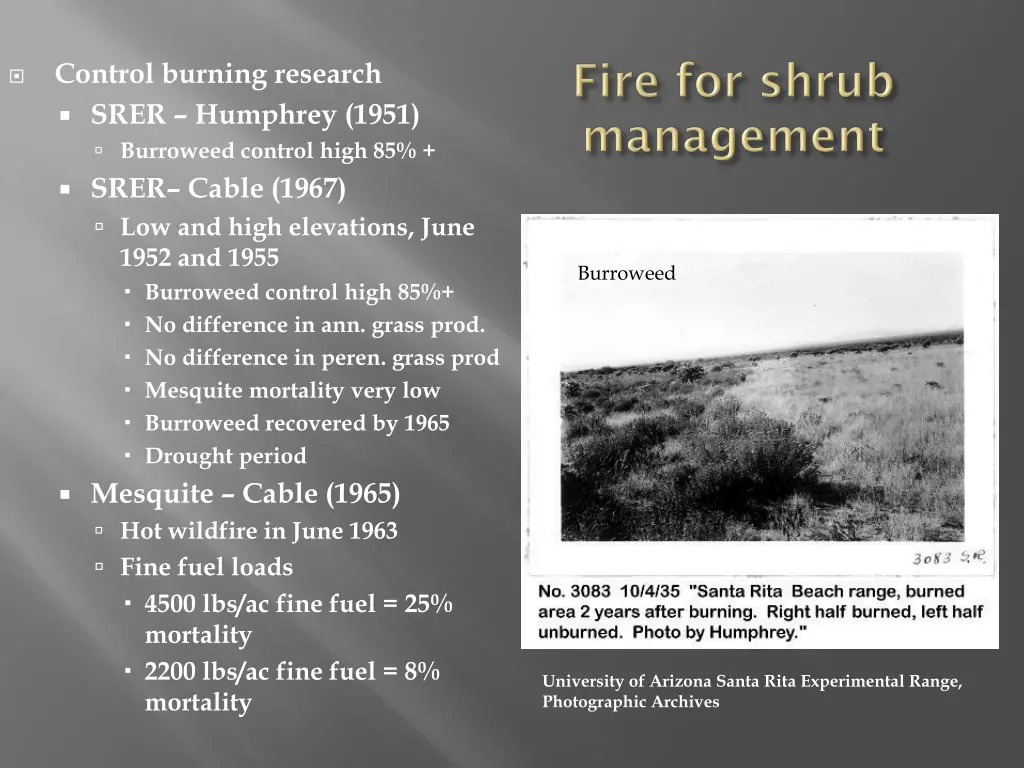 control burning research srer humphrey 1951