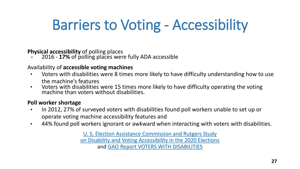 barriers to voting barriers to voting