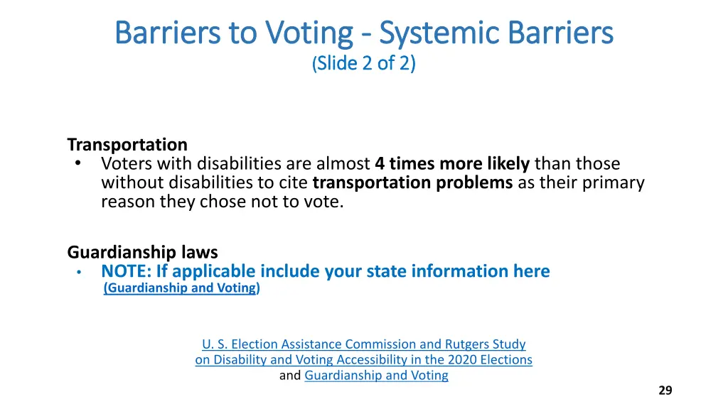 barriers to voting barriers to voting systemic 1