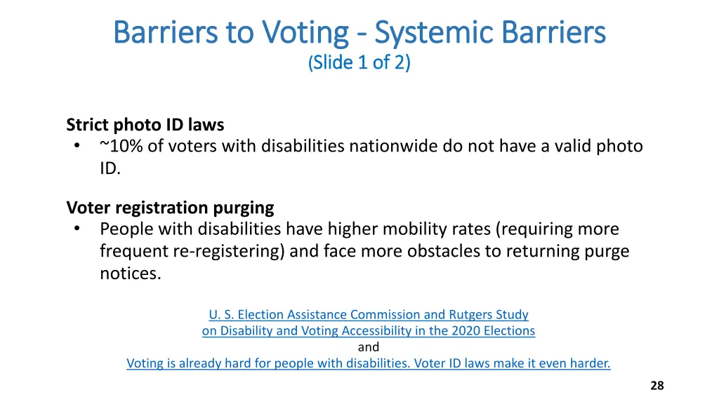 barriers to voting barriers to voting systemic