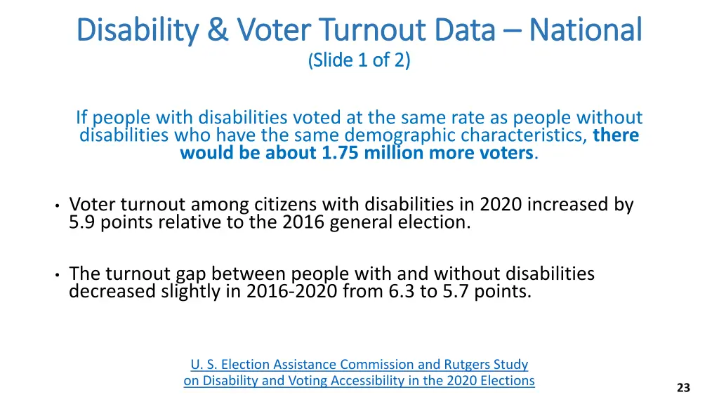 disability voter turnout data disability voter