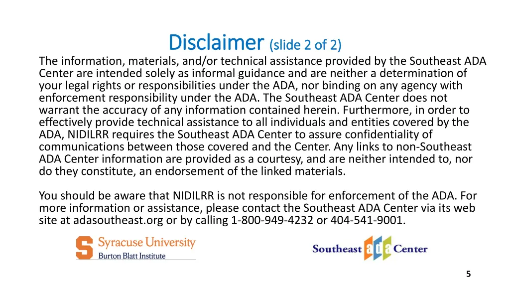 disclaimer disclaimer slide 2 of 2