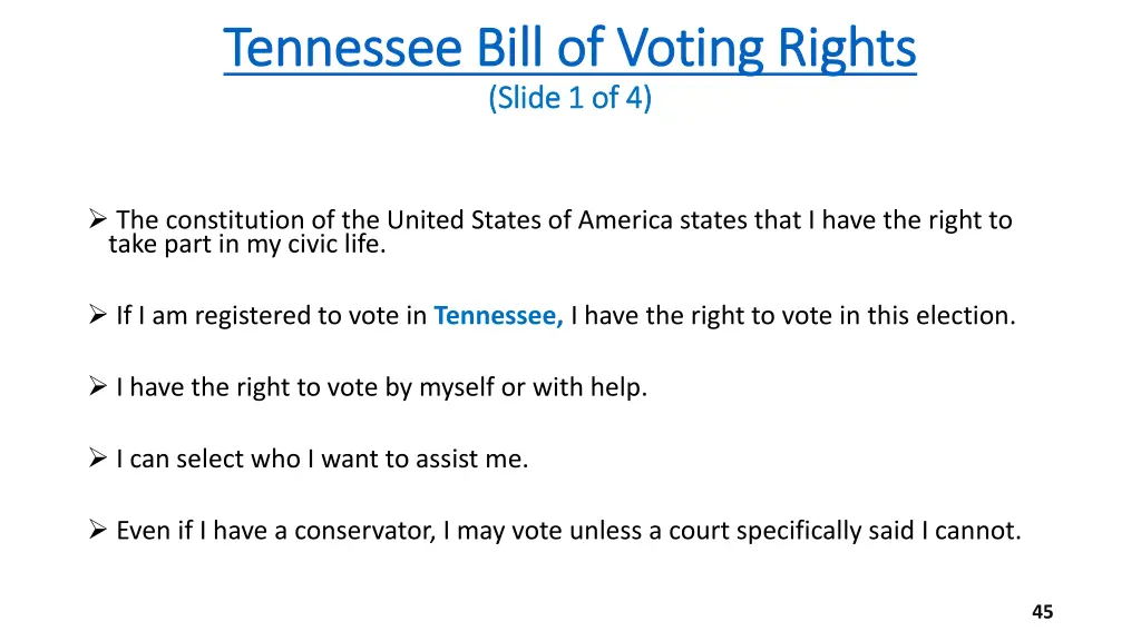 tennessee bill of voting rights tennessee bill