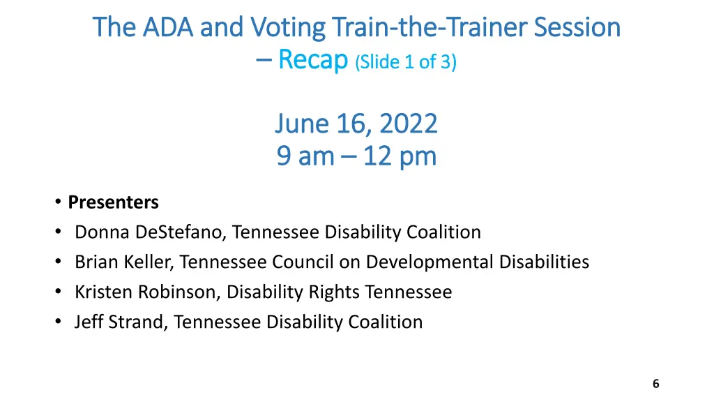 the ada and voting train the ada and voting train