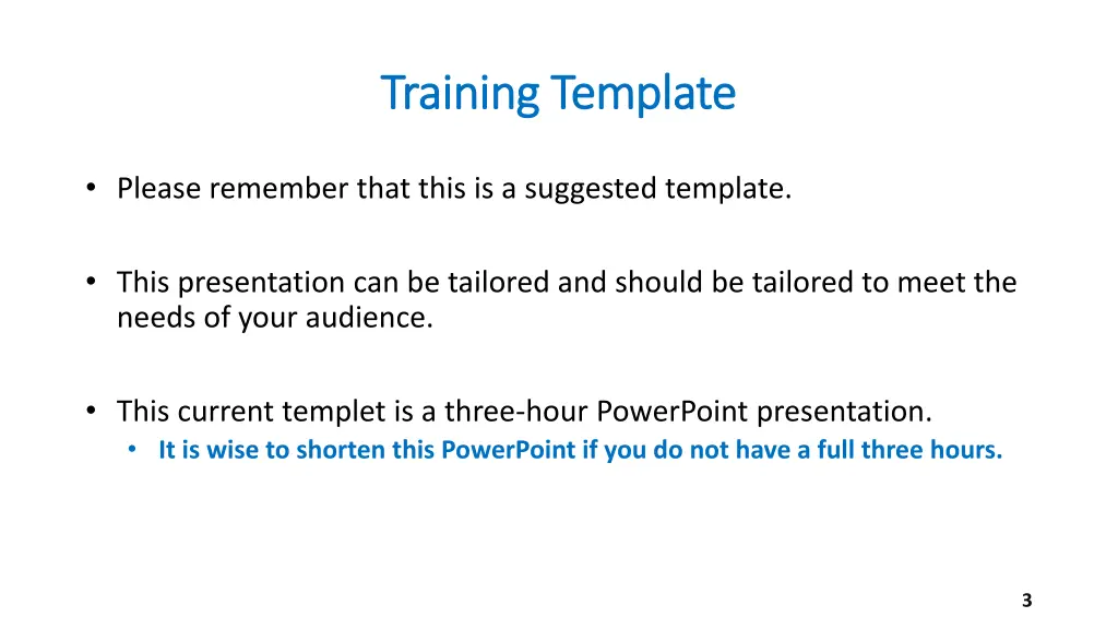 training template training template