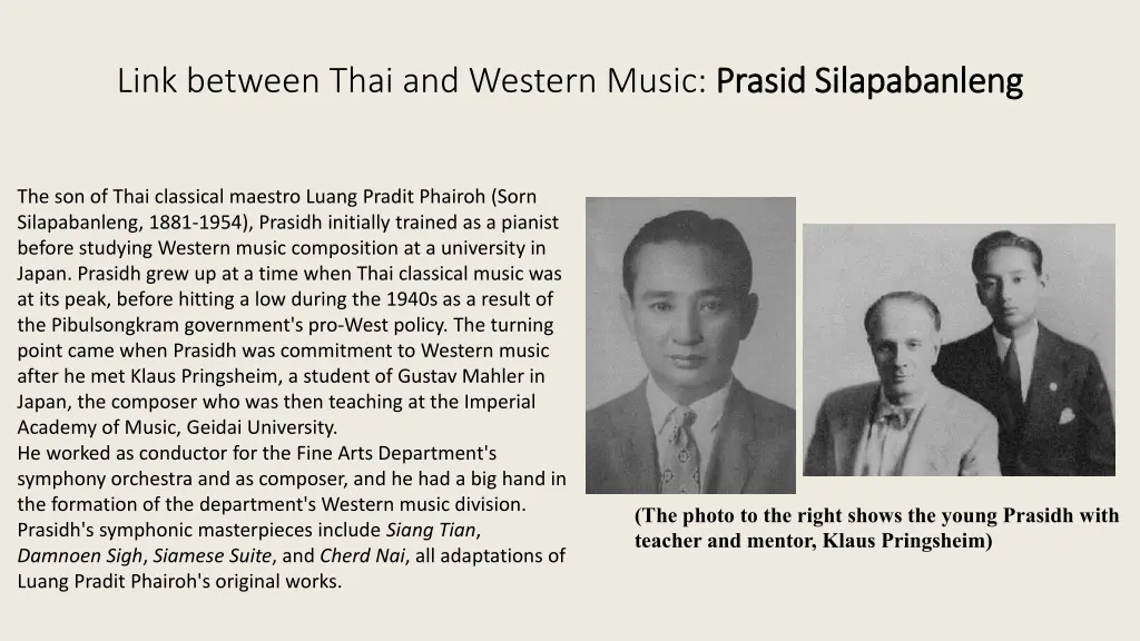 link between thai and western music prasid