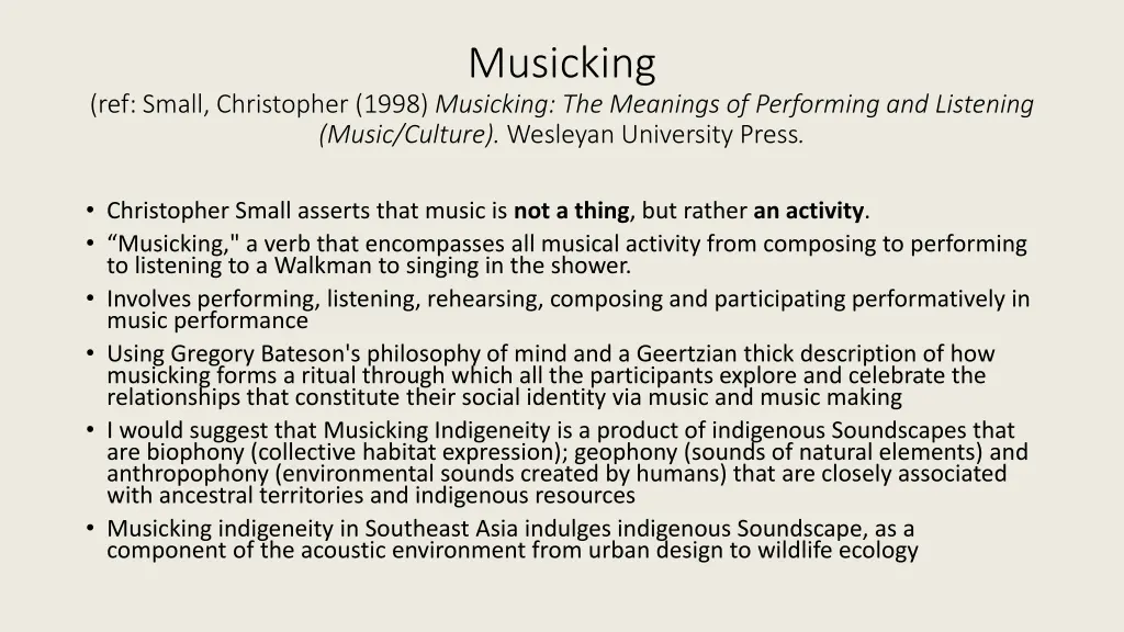 musicking