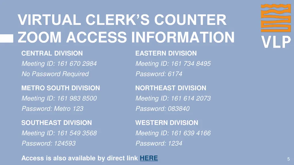 virtual clerk s counter zoom access information