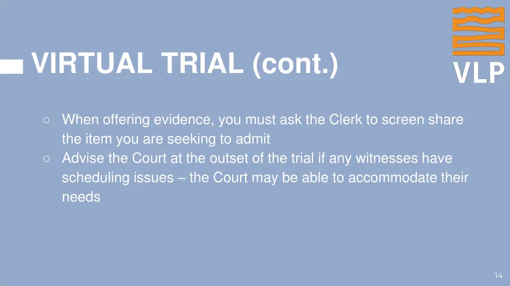 virtual trial cont