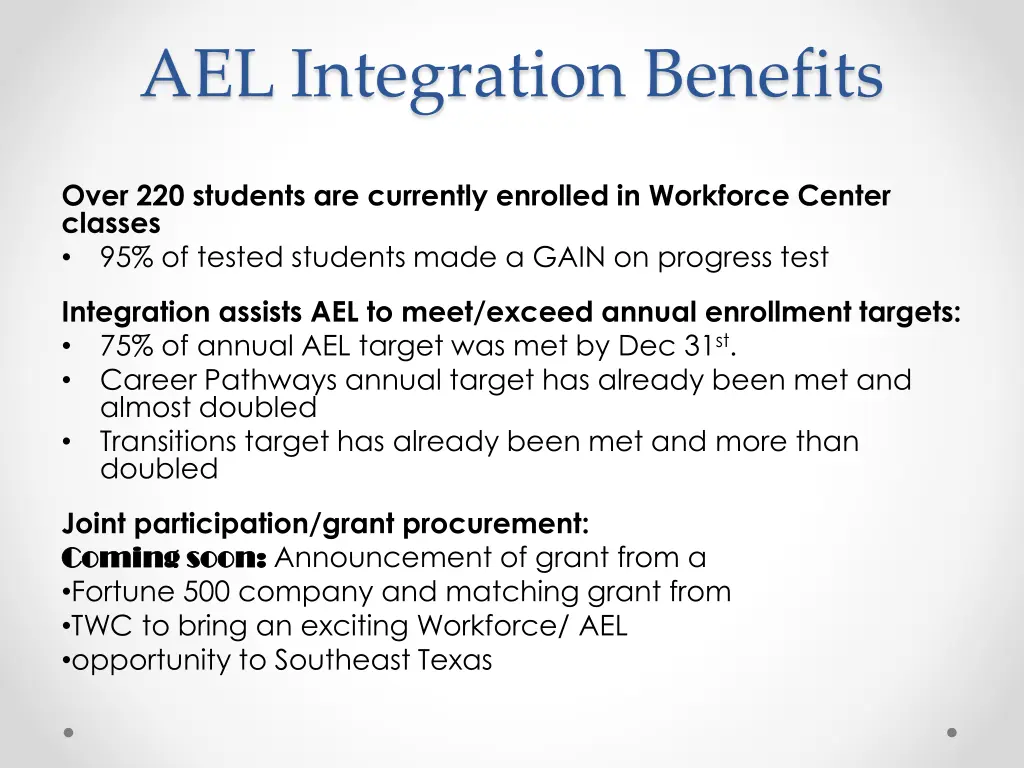 ael integration benefits