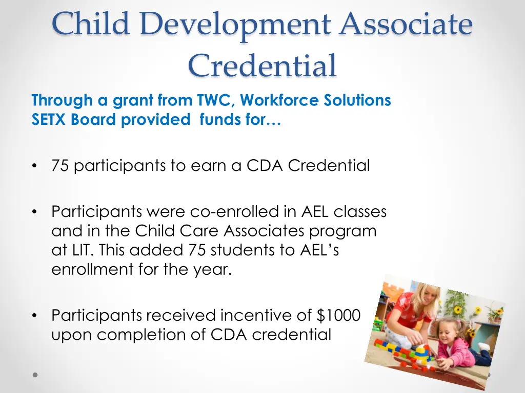 child development associate credential through