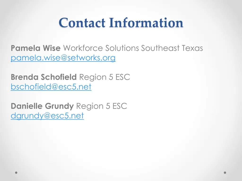 contact information