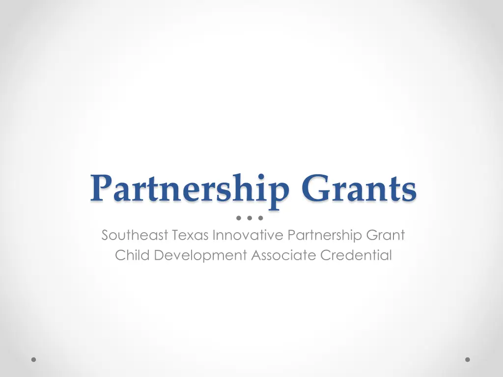 partnership grants