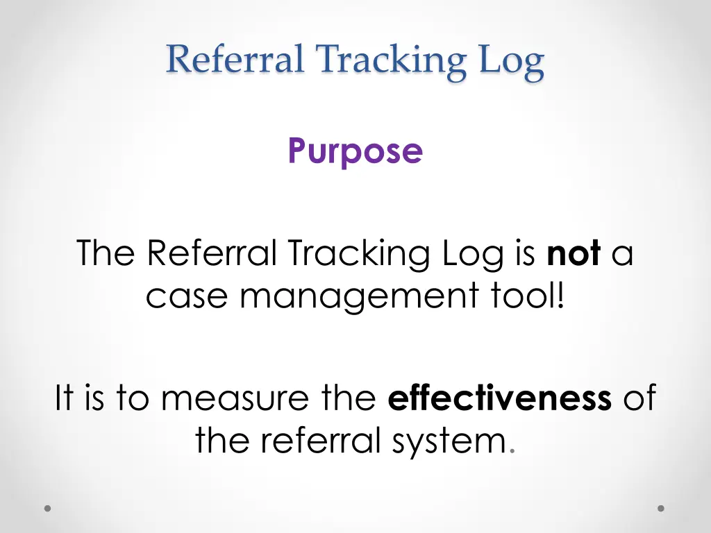 referral tracking log