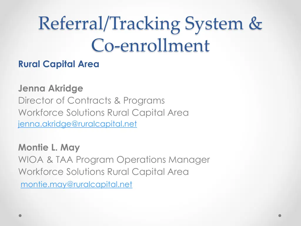 referral tracking system co enrollment rural