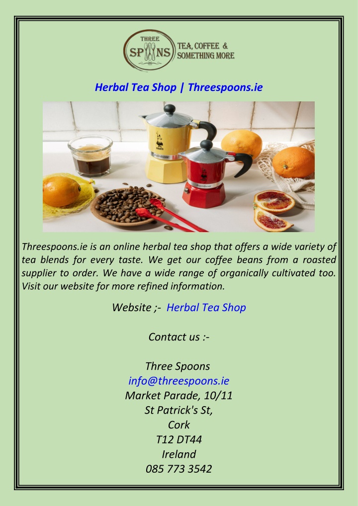 herbal tea shop threespoons ie