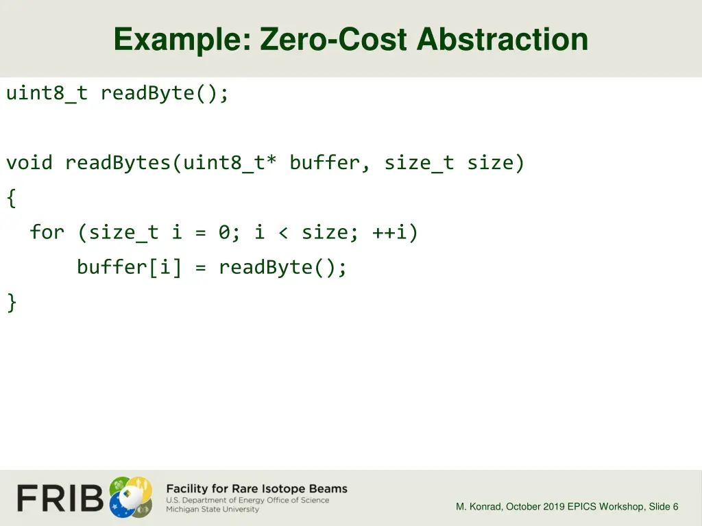 example zero cost abstraction