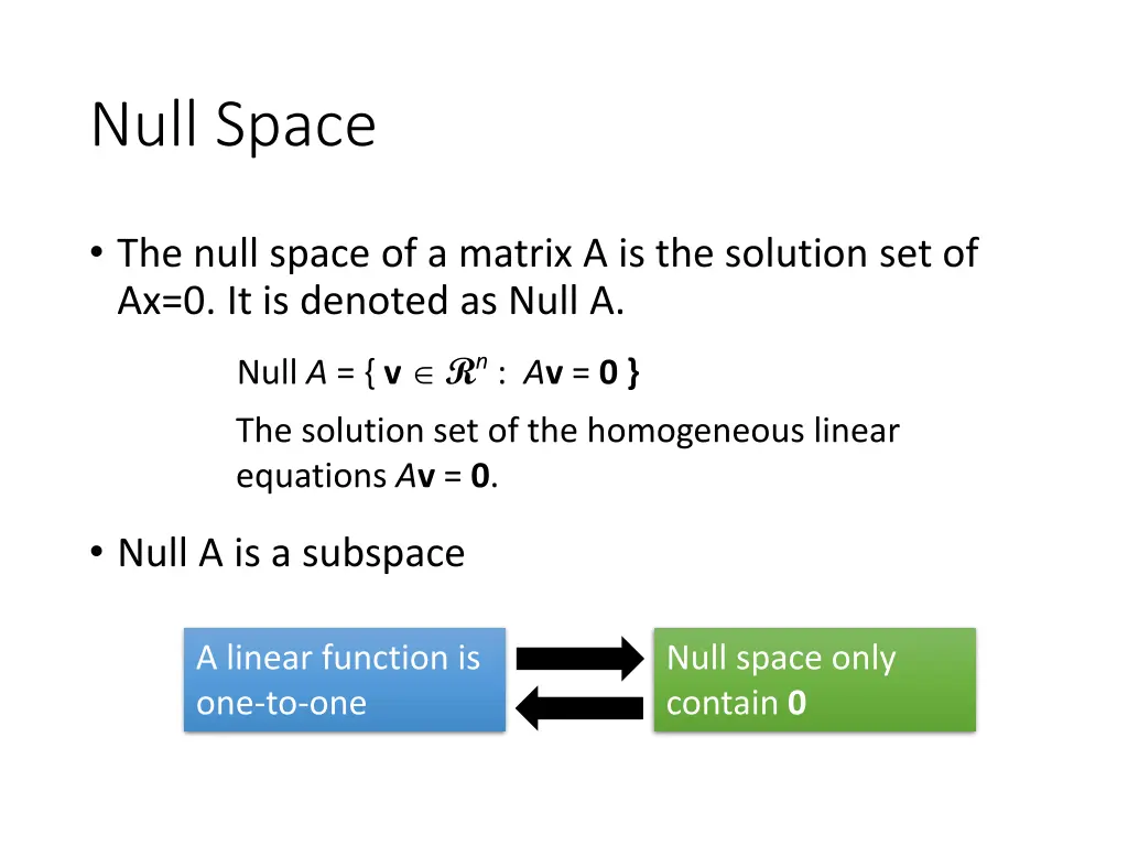 null space