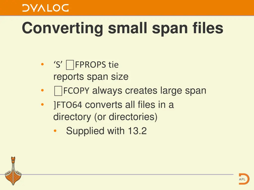 converting small span files