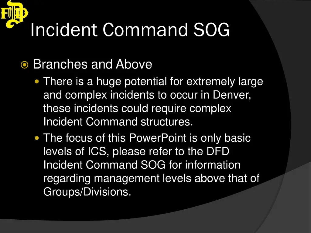 incident command sog 18