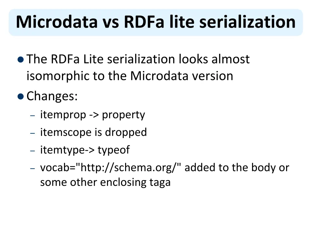 microdata vs rdfa lite serialization