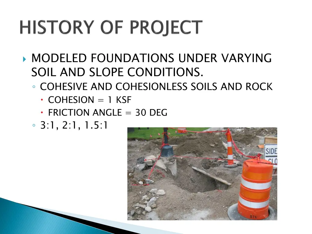 modeled foundations under varying soil and slope