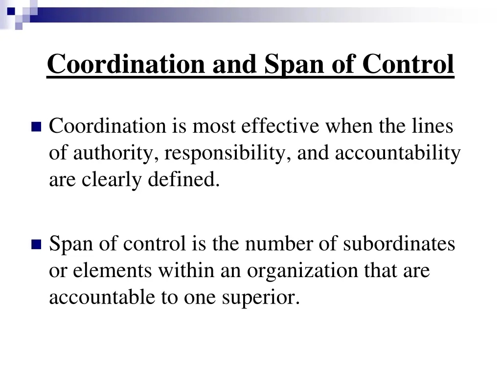 coordination and span of control