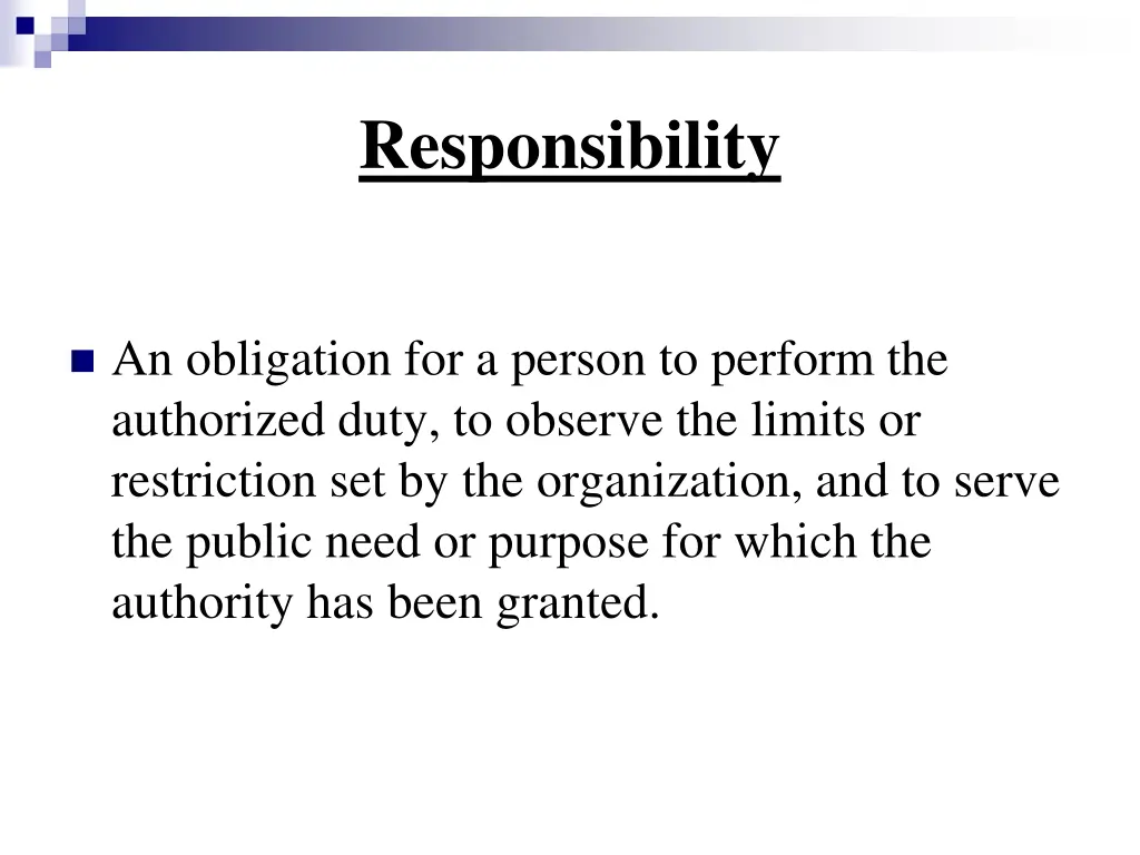 responsibility