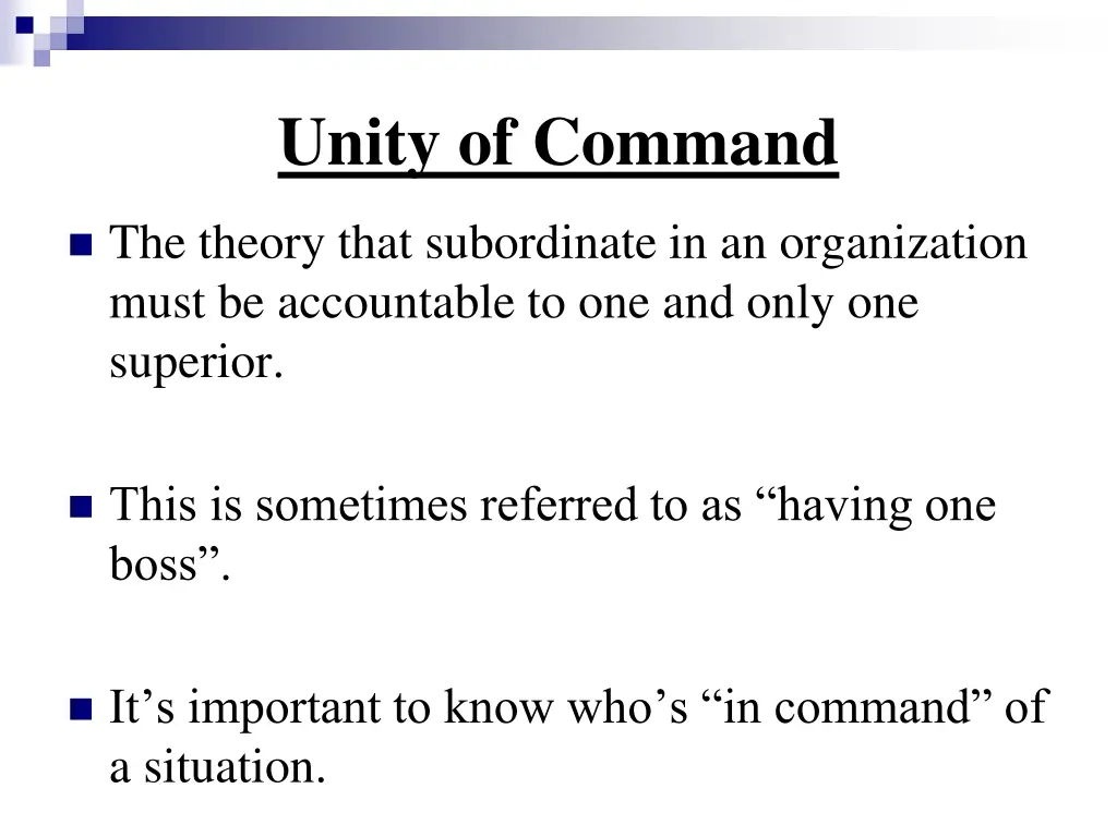 unity of command