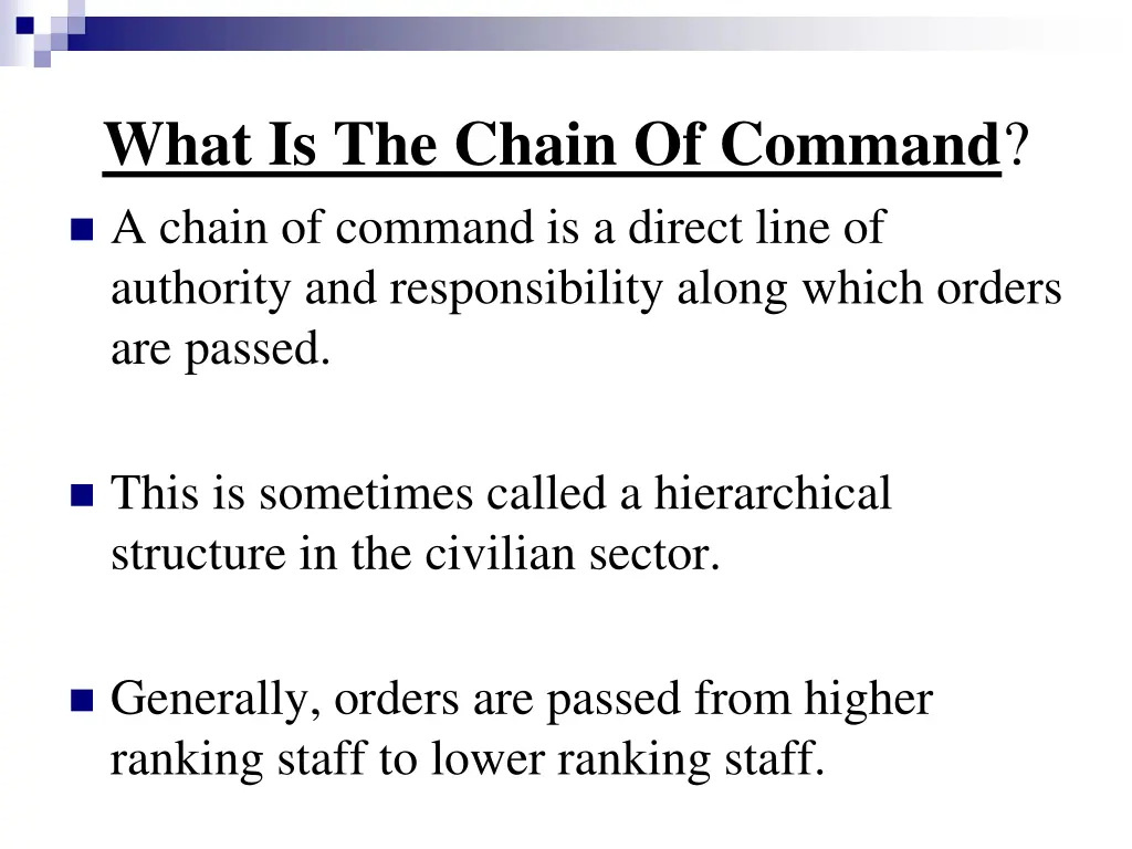 what is the chain of command a chain of command