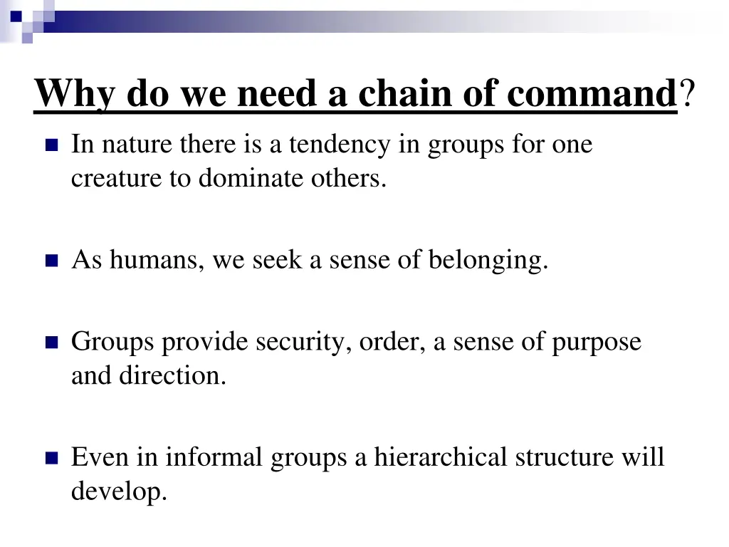 why do we need a chain of command