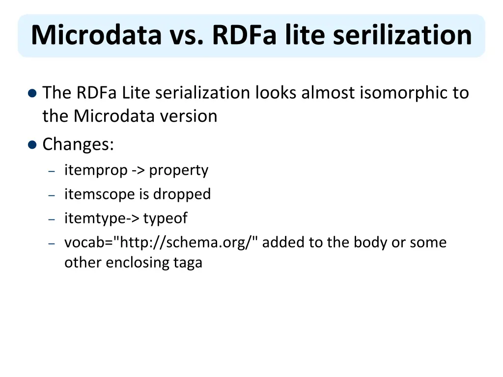 microdata vs rdfa lite serilization