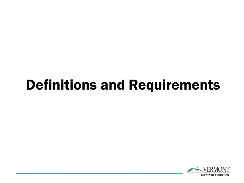 definitions and requirements