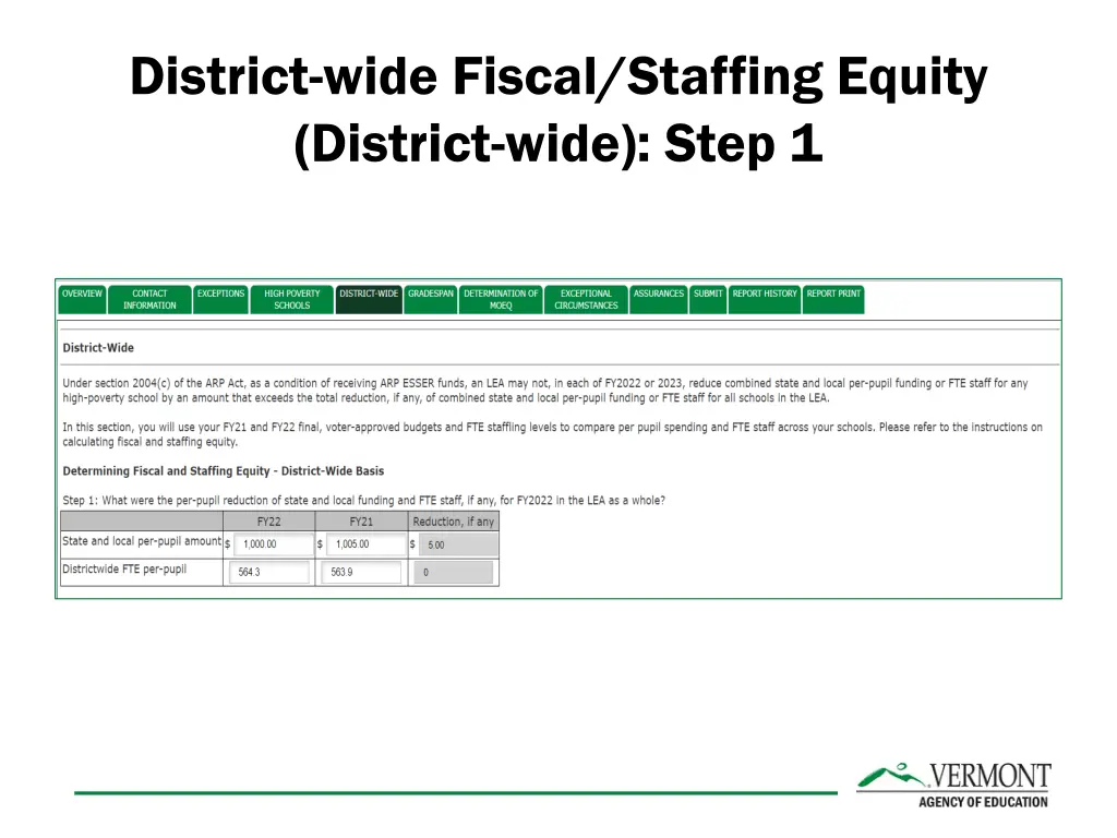 district wide fiscal staffing equity district