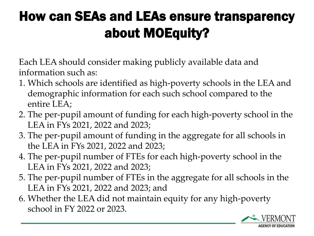 how can seas and leas ensure transparency