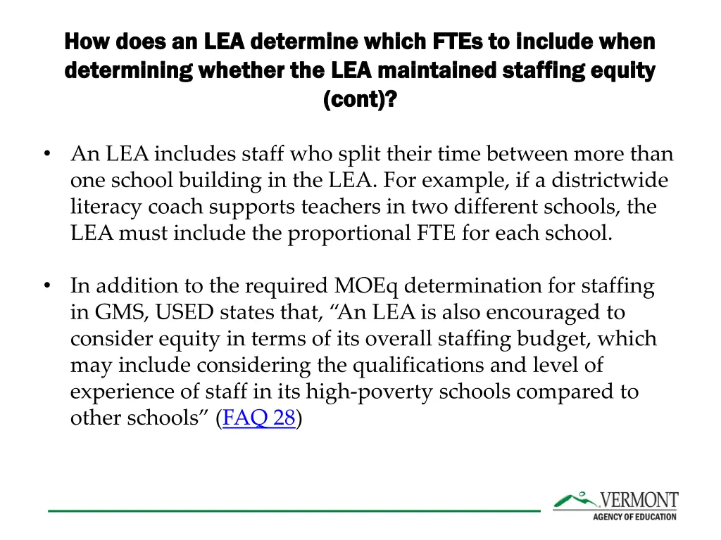 how does an lea determine which ftes to include 1