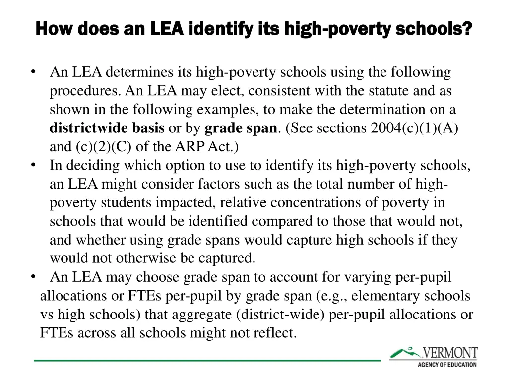 how does an lea identify its high how does